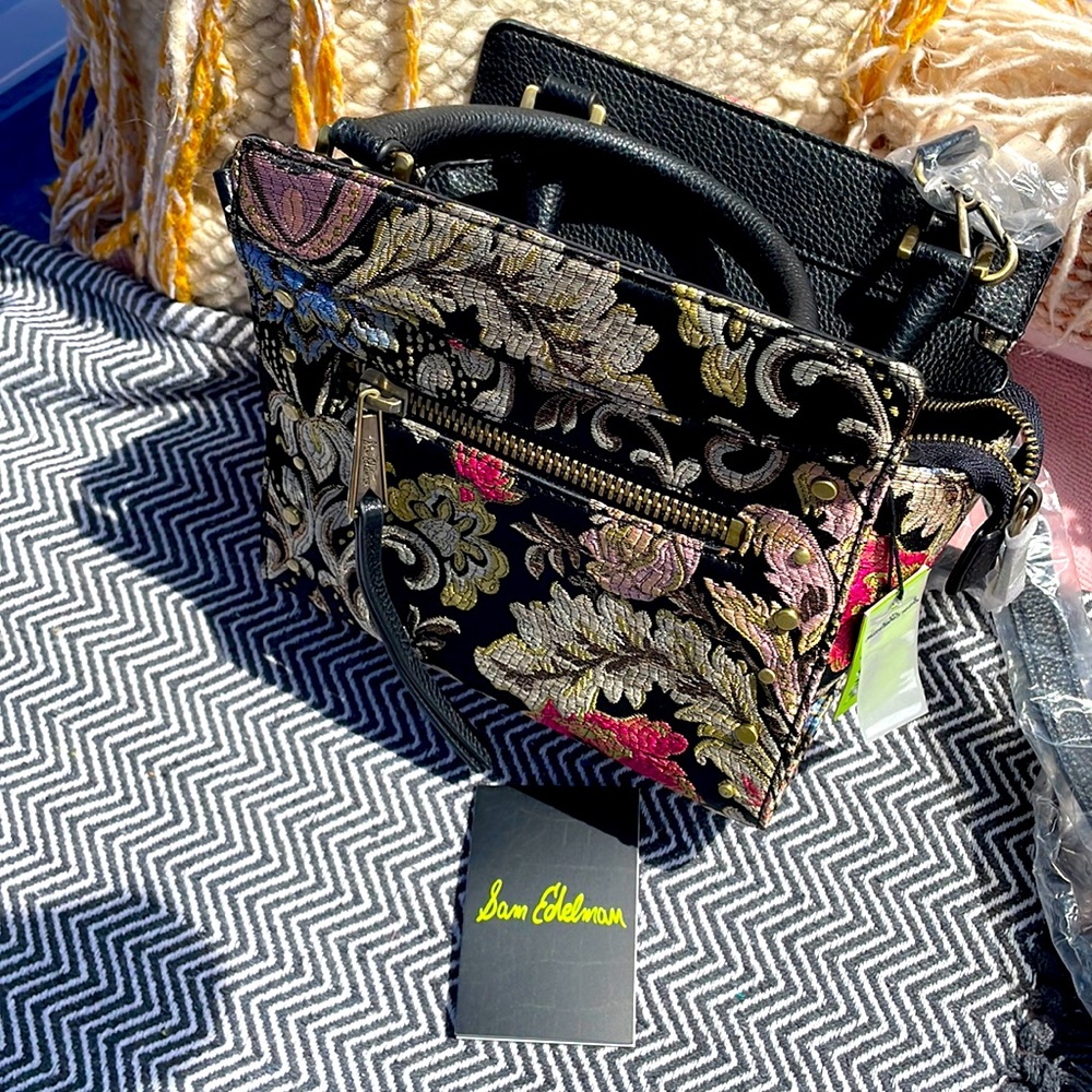 Sam Edelman embroidered leather handbag